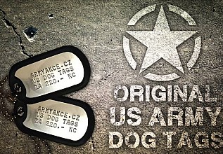 Originální US ARMY DOG TAGS Psí Známky  s ražbou + poštovné ZDARMA !