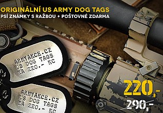 Originální US ARMY DOG TAGS Psí Známky s ražbou + poštovné ZDARMA !