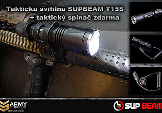 Taktická svítilna SUPBEAM T15S + Zdarma taktický spínač v hodnotě 420 Kč